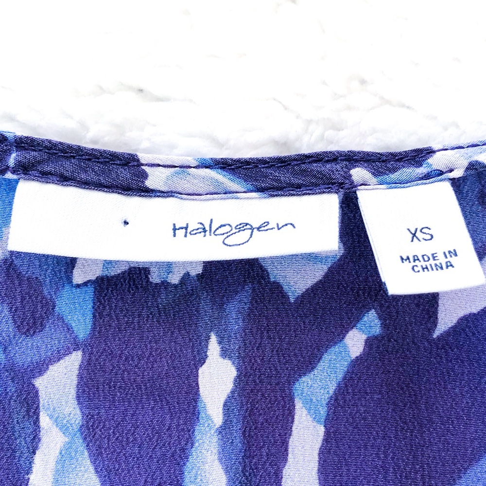 Halogen Ruffle Front Tank Blue Purple Side Zip XS - Picture 2 of 5